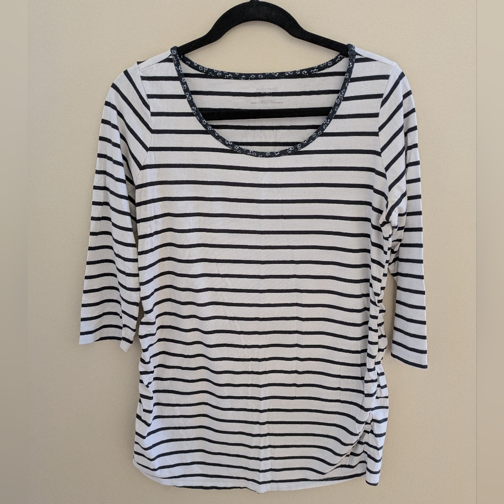 🤰 Motherhood Large Maternity Stripped Shirt